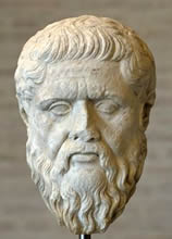 physiognomy of a human face and sculptural portrait of Plato
